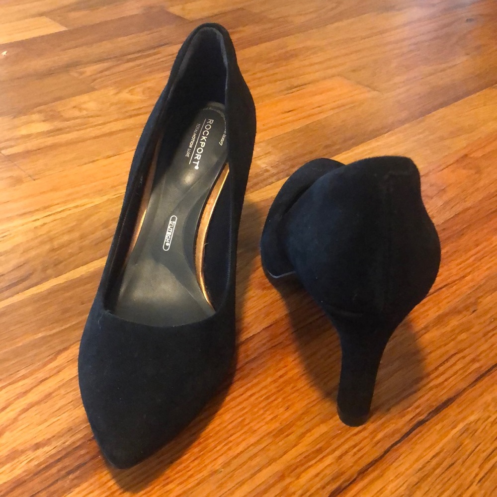 Rockport black suede heels